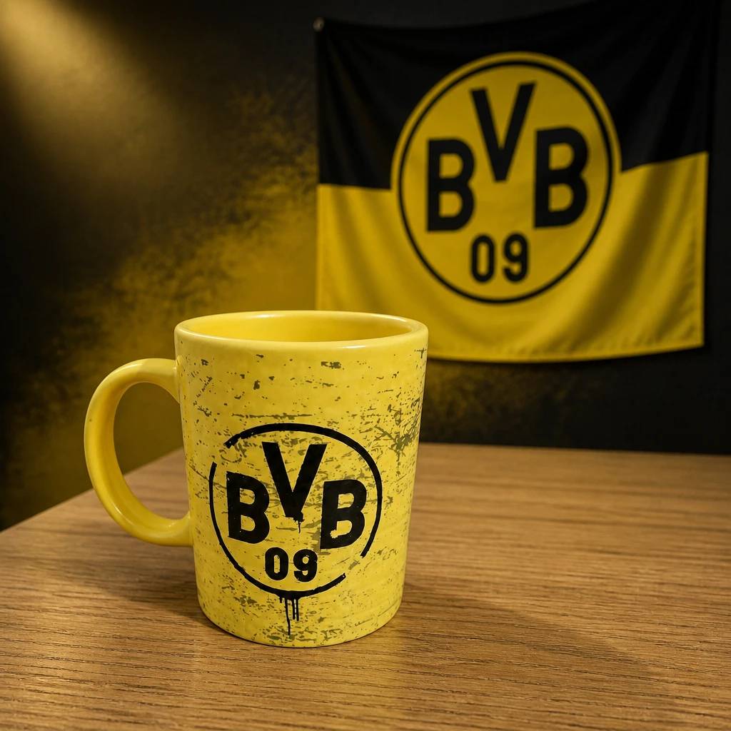 ماگ سرامیکی فوتبالی مدل بورسیا دورتمند آلمان BVB