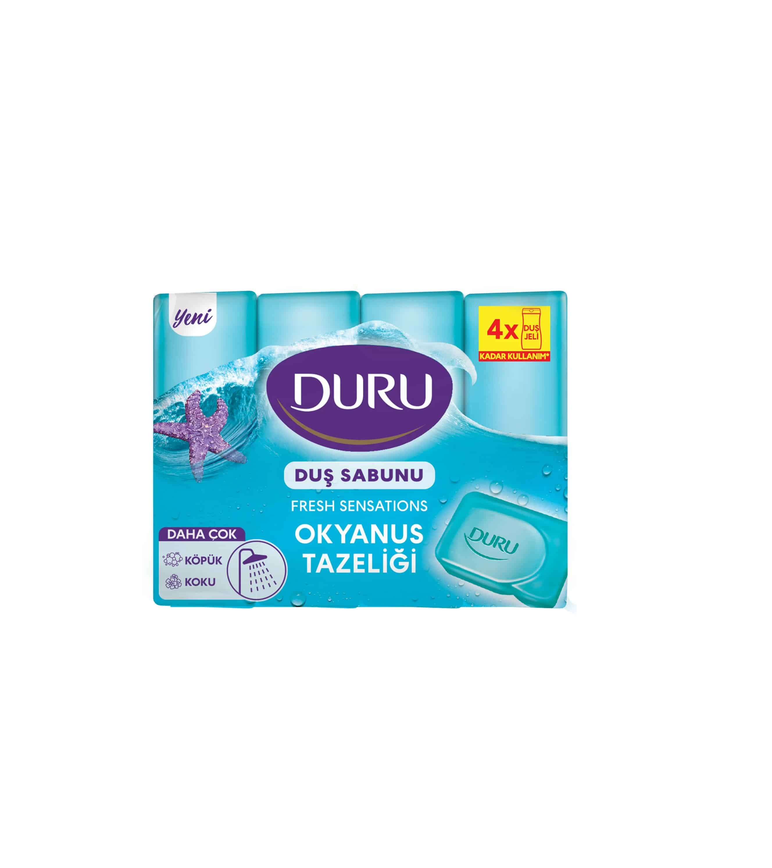 صابون حمام دورو Duru با رایحه اقیانوس بسته 4 عددی