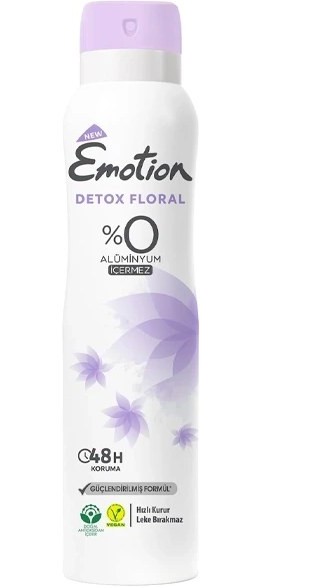 اسپری ضد تعریق زنانه ایموشن Emotion مدل Detox Floral رایحه گل طبیعی حجم 150 میلی‌لیتر
