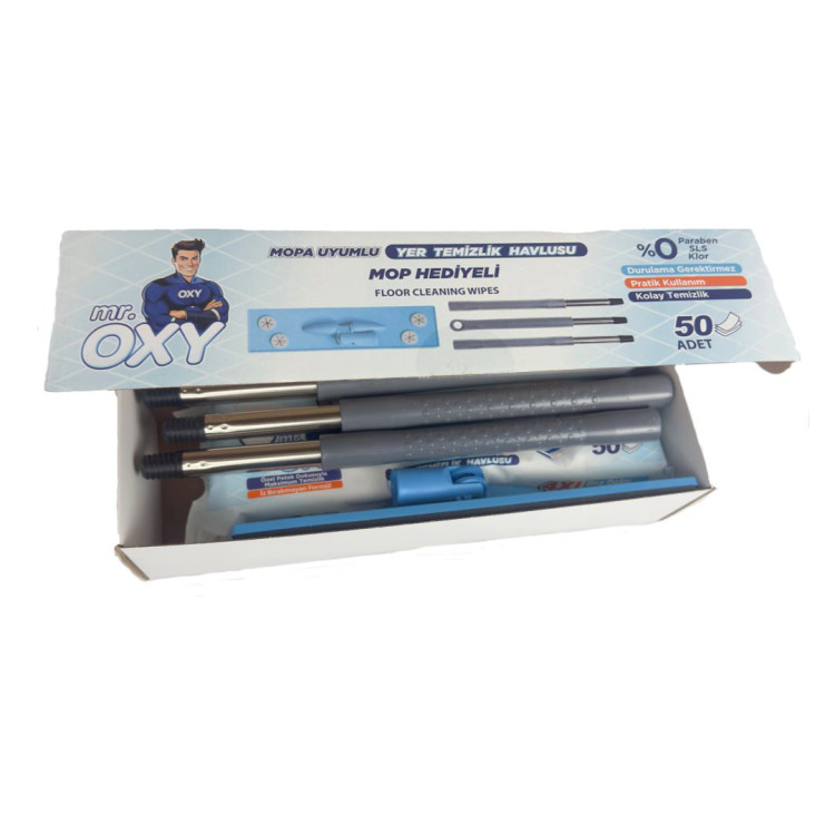 ست تی و پک دستمال مرطوب 50 عددی مستر اوکسی مدل MOPSET