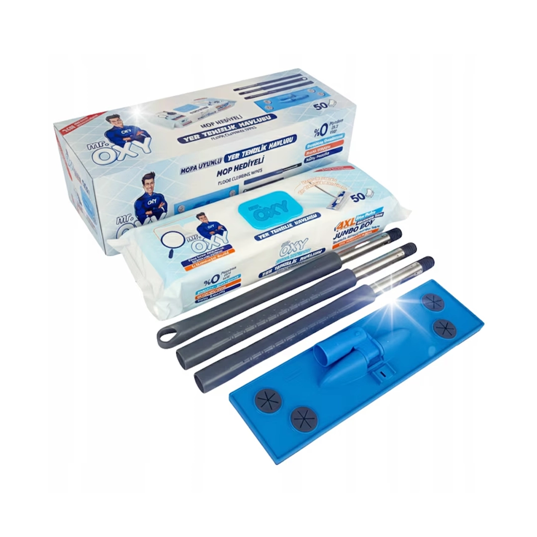 ست تی و پک دستمال مرطوب 50 عددی مستر اوکسی مدل MOPSET