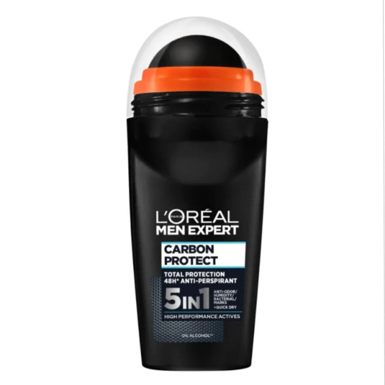 مام رولی مردانه مشکی کربن پروتکت لورال Loreal Carbon Protect 5 In 1 Deodorant