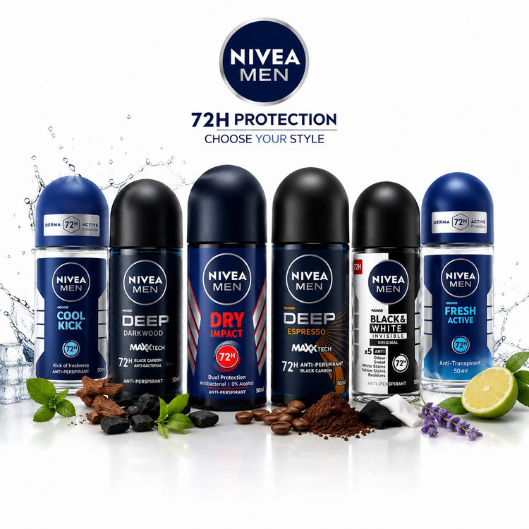 مام رول ضد تعریق مردانه نیوا NIVEA FRESH POWERحجم 50 میل